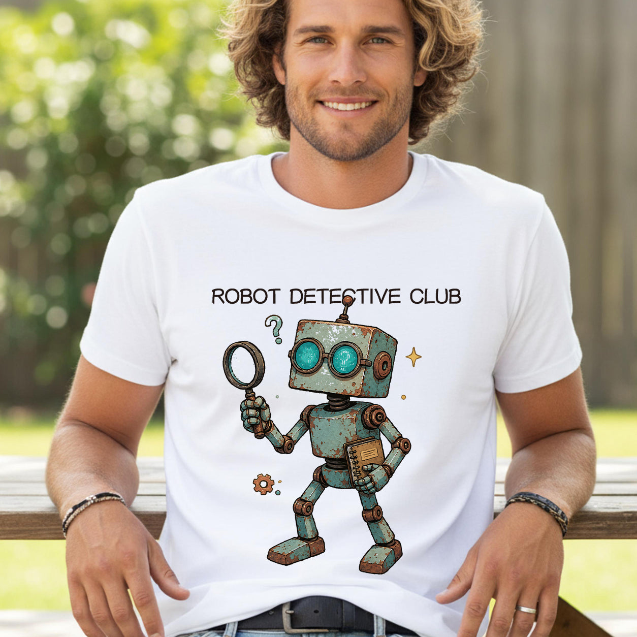 Vintage Robot Graphic Oversized T-Shirt