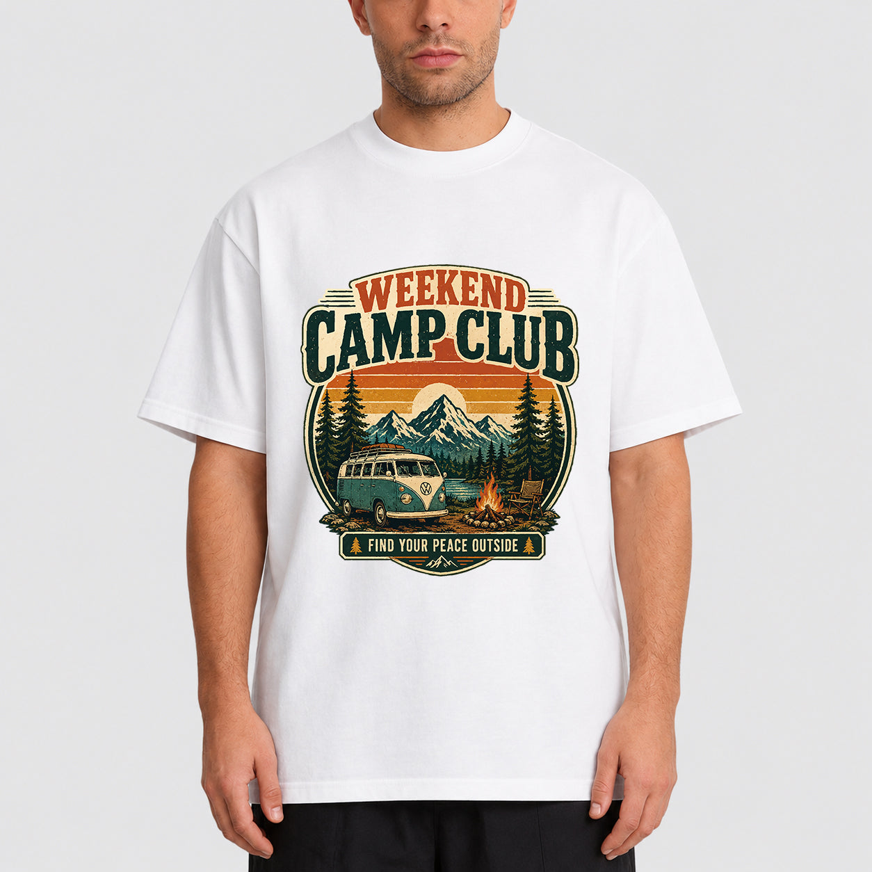 Vintage Camping Graphic Oversized T-Shirt