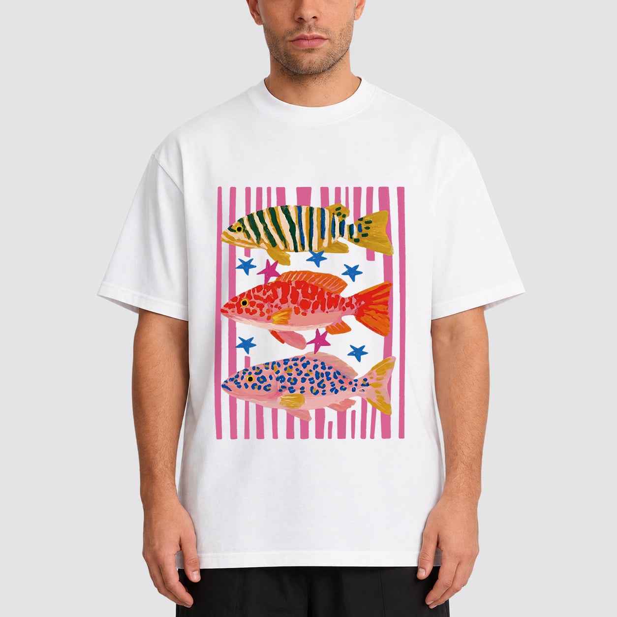 Vintage Fish Graphic Oversized T-Shirt