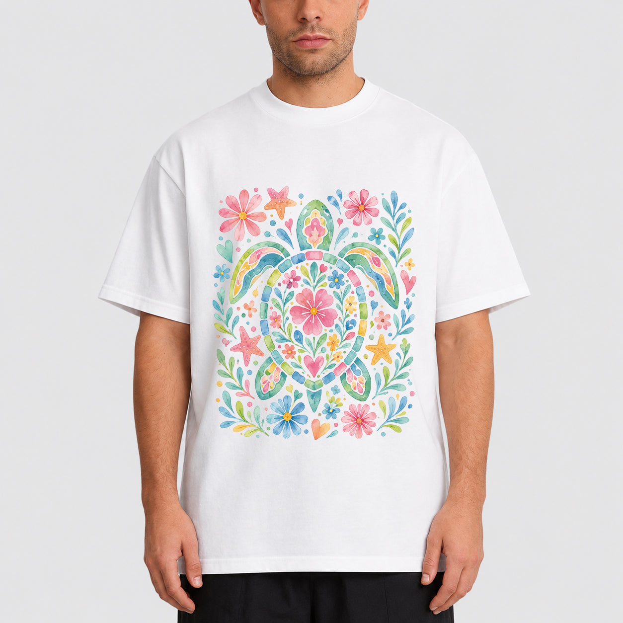 Retro Floral Graphic Oversized T-Shirt