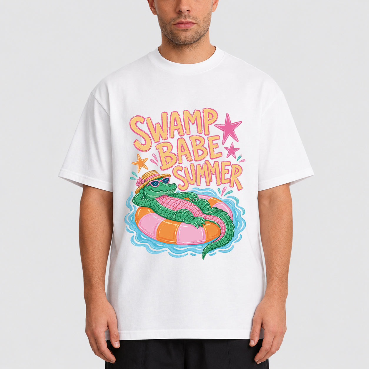 Swamp Babe Summer Graphic Oversized T-Shirt