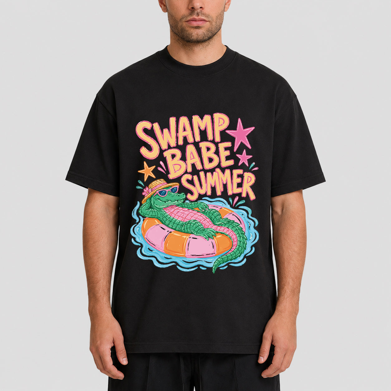 Swamp Babe Summer Graphic Oversized T-Shirt