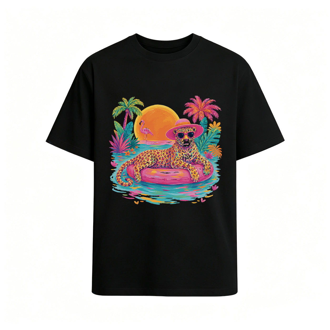 Tropical Sunset Graphic Oversized T-Shirt