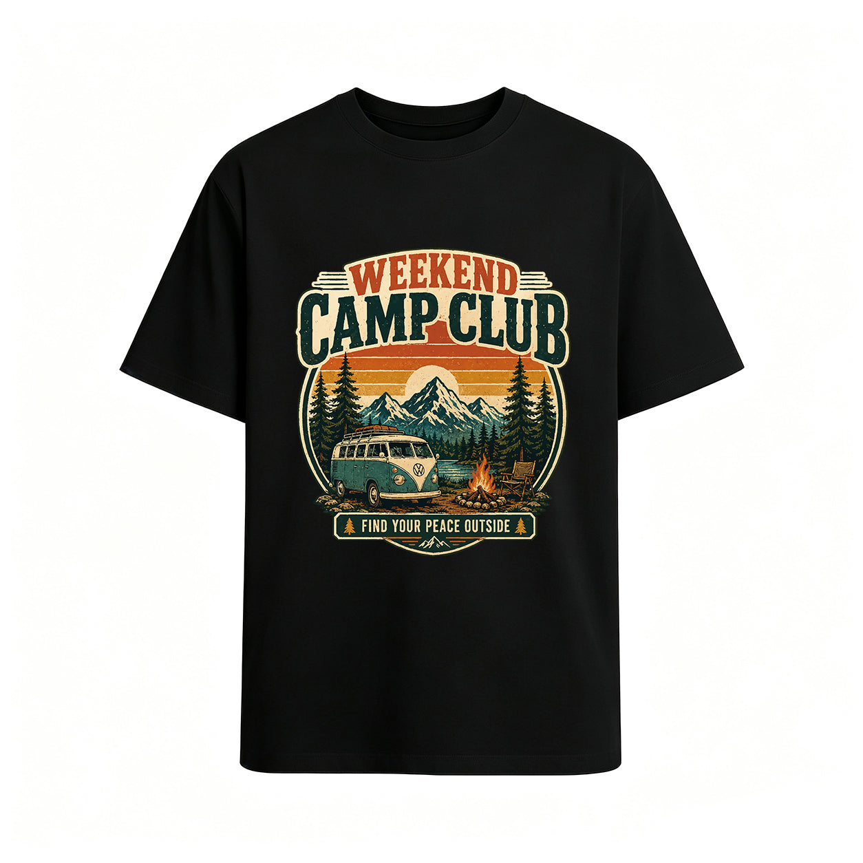 Vintage Camping Graphic Oversized T-Shirt