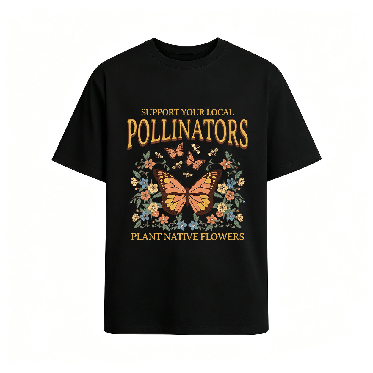Vintage Butterfly Botanical Graphic Oversized T-Shirt