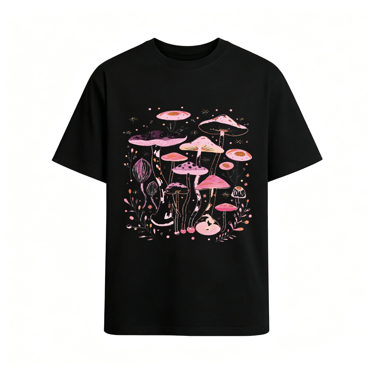 Pink Mushroom Graphic Oversized T-Shirt