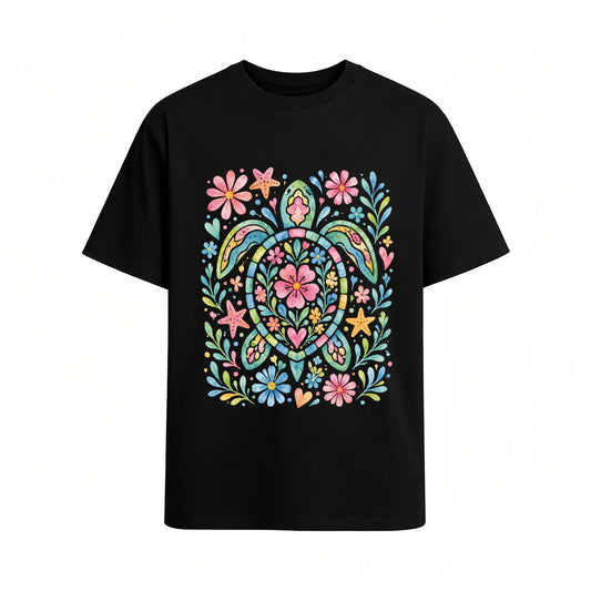 Retro Floral Graphic Oversized T-Shirt