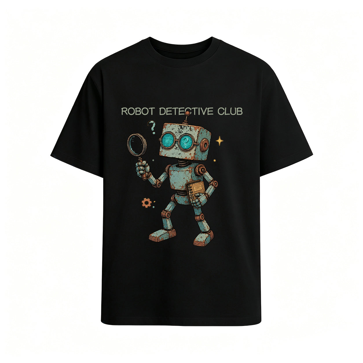 Vintage Robot Graphic Oversized T-Shirt