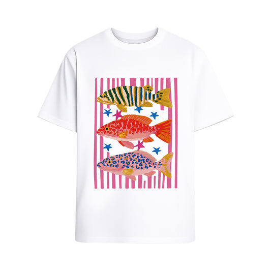 Vintage Fish Graphic Oversized T-Shirt