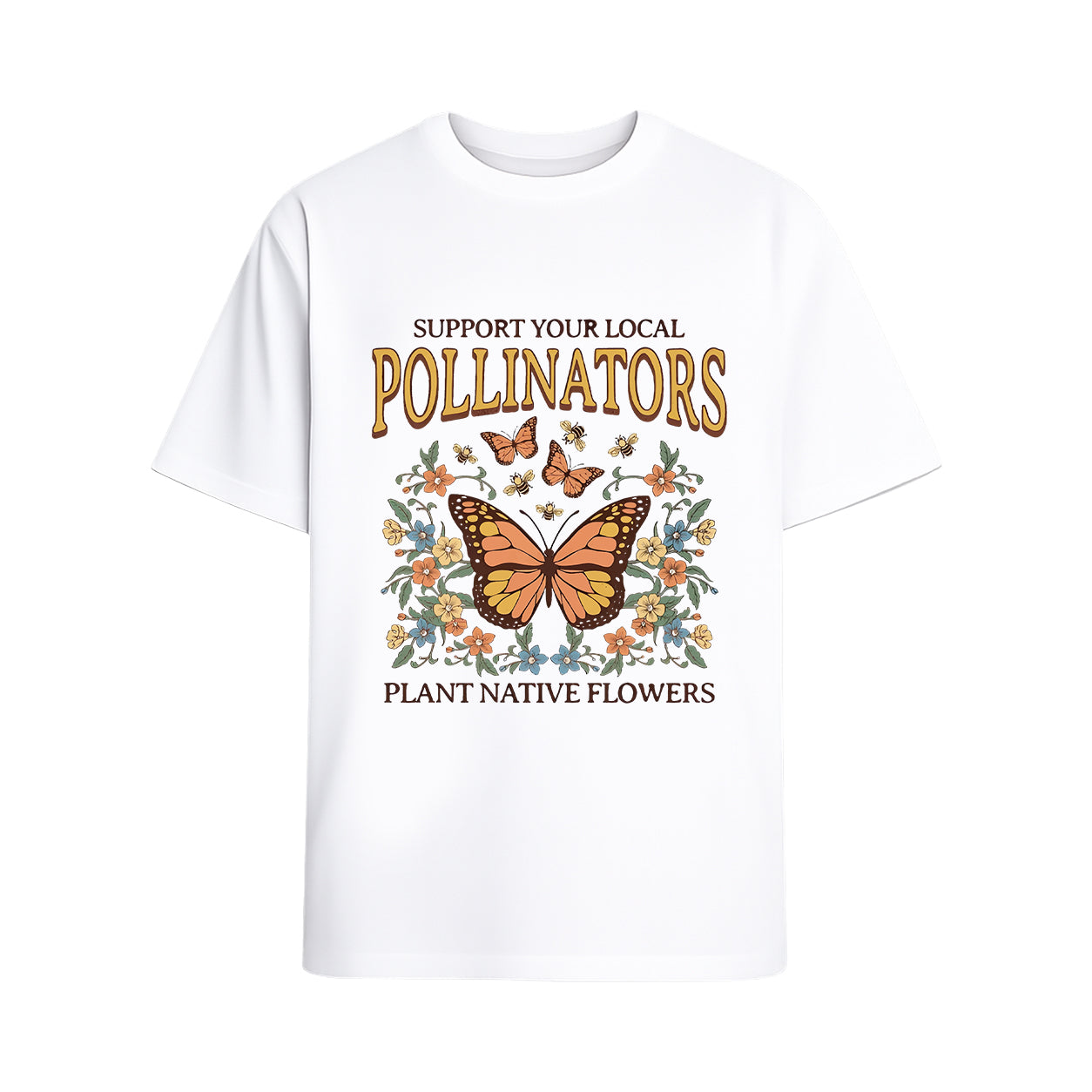 Vintage Butterfly Botanical Graphic Oversized T-Shirt