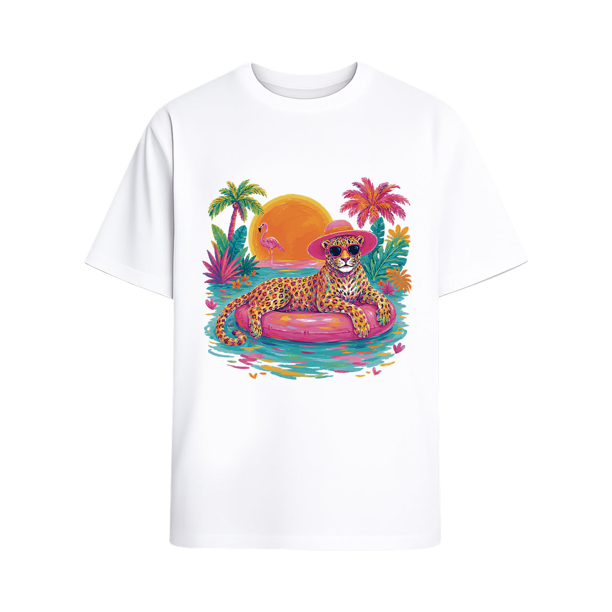 Tropical Sunset Graphic Oversized T-Shirt
