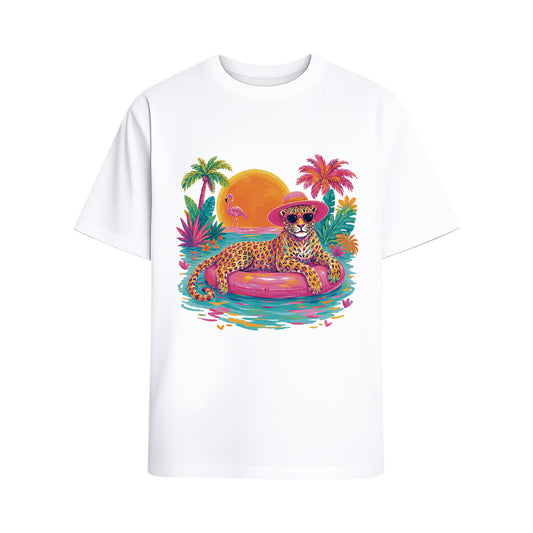 Tropical Sunset Graphic Oversized T-Shirt
