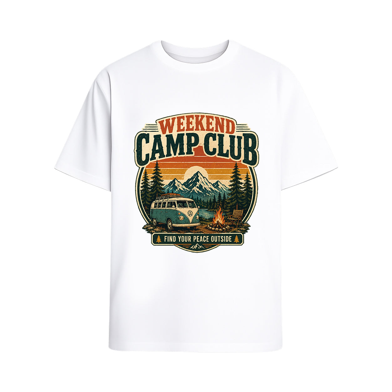 Vintage Camping Graphic Oversized T-Shirt