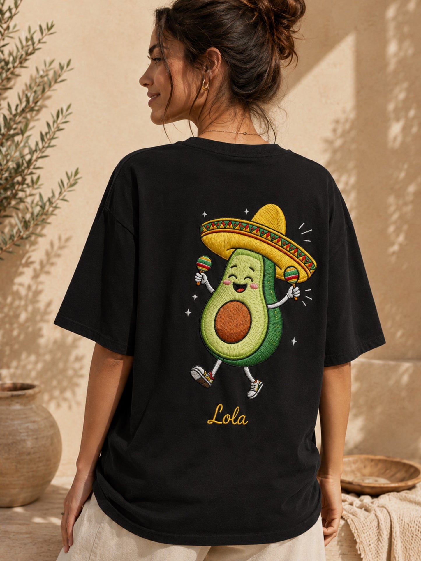 Avocado Fiesta Embroidered Tee