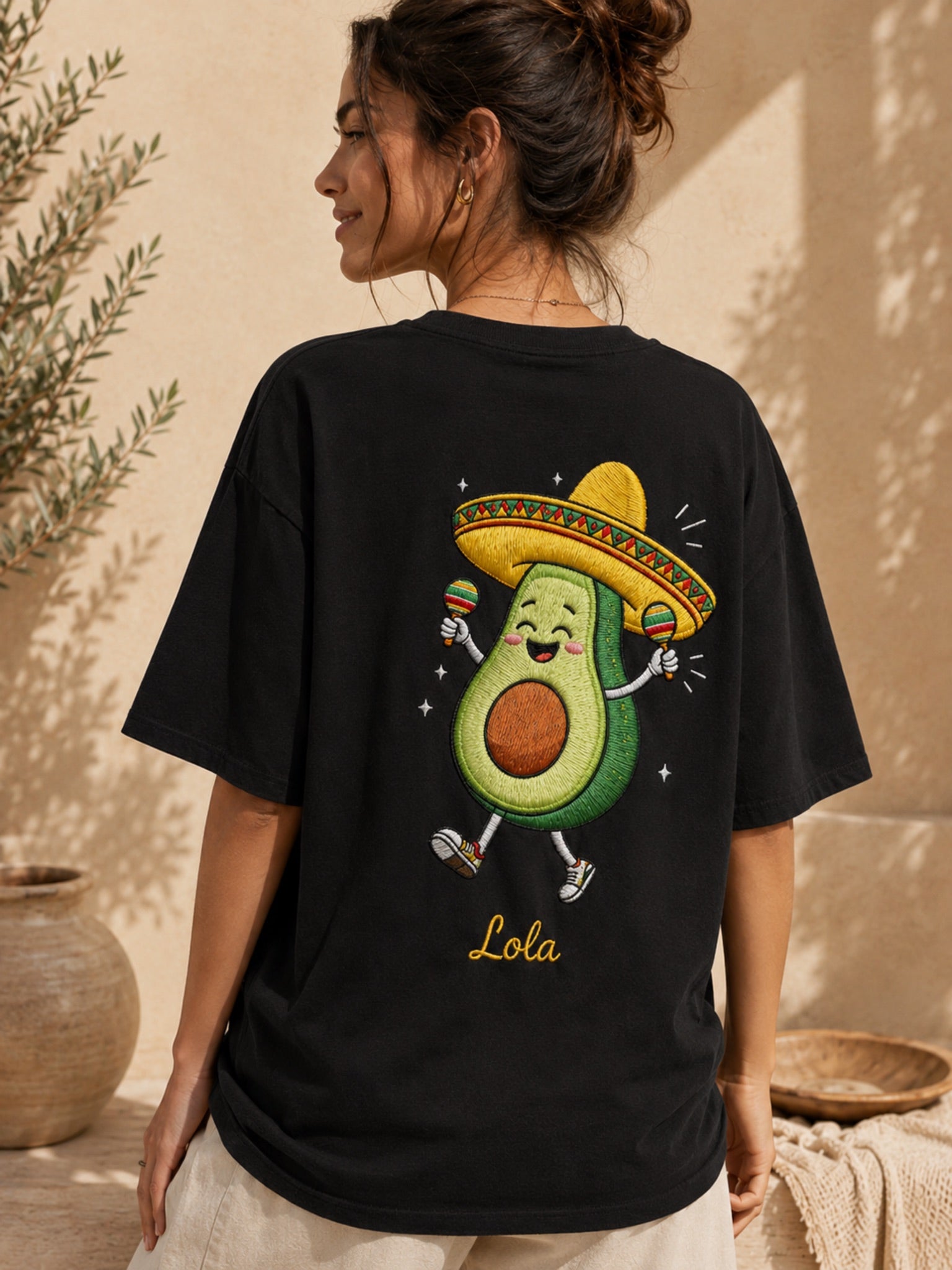 Avocado Fiesta Embroidered Tee