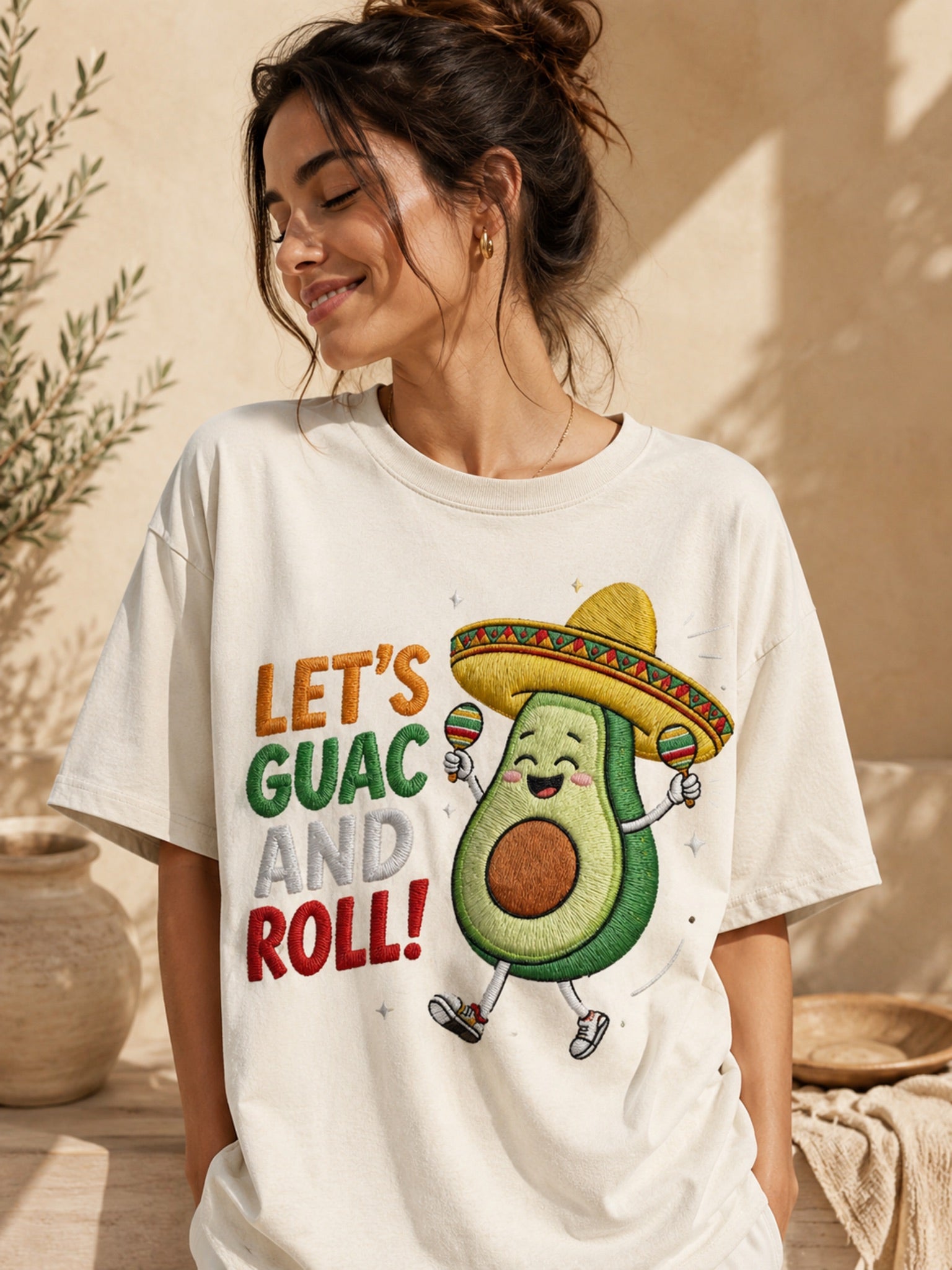 Avocado Fiesta Embroidered Tee