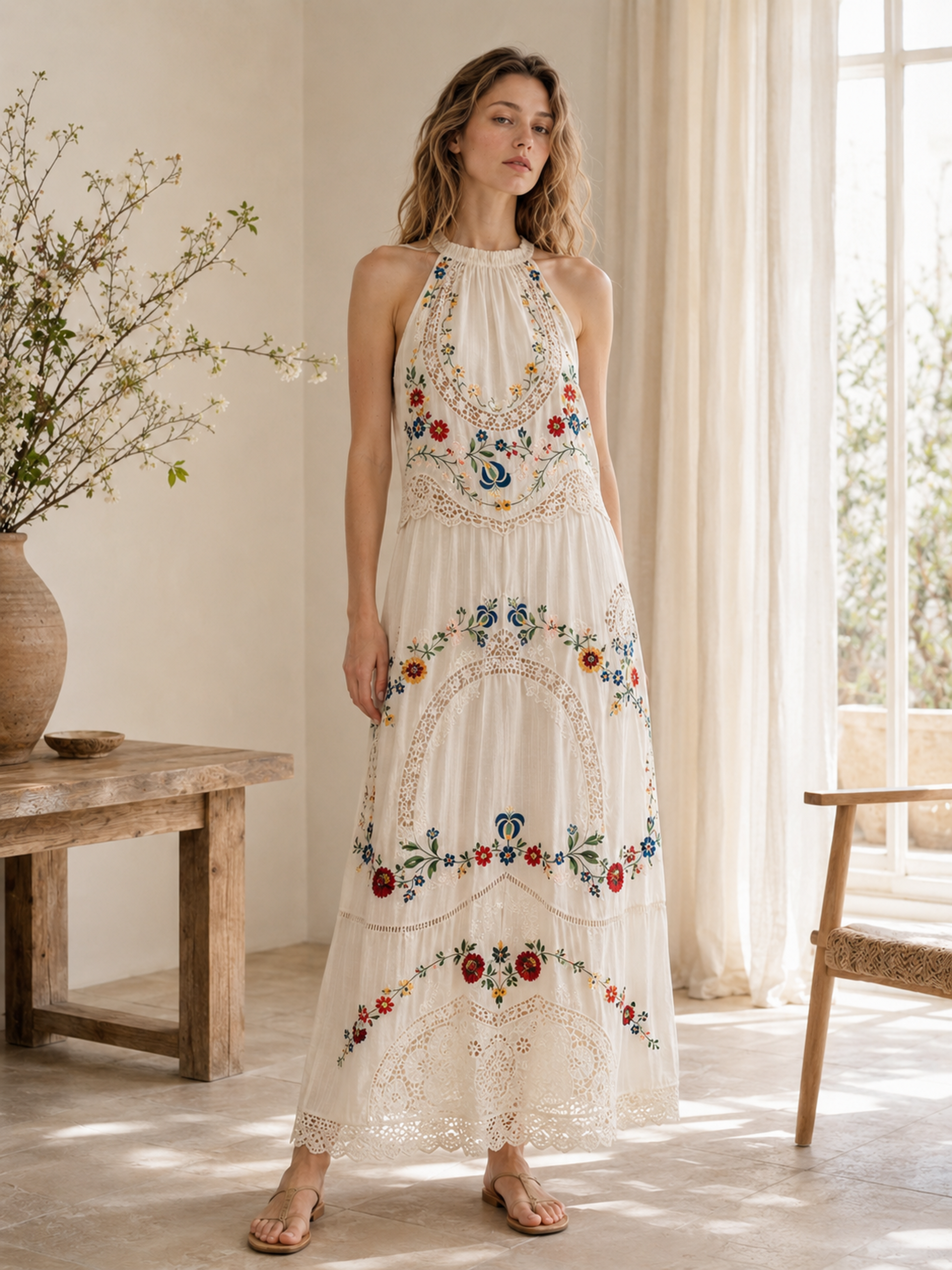 Bohemian Tassel Neck Summer Dress
