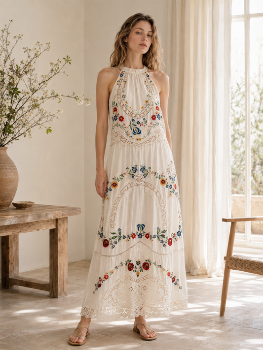 Bohemian Tassel Neck Summer Dress