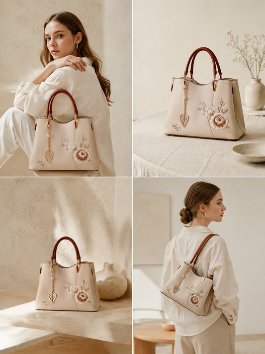 Floral Embroidered Handbag