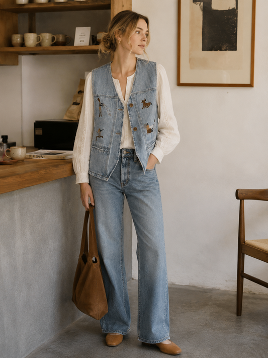Folk Denim Vest