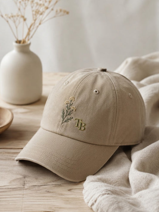 Minimalist Floral Embroidered Cap