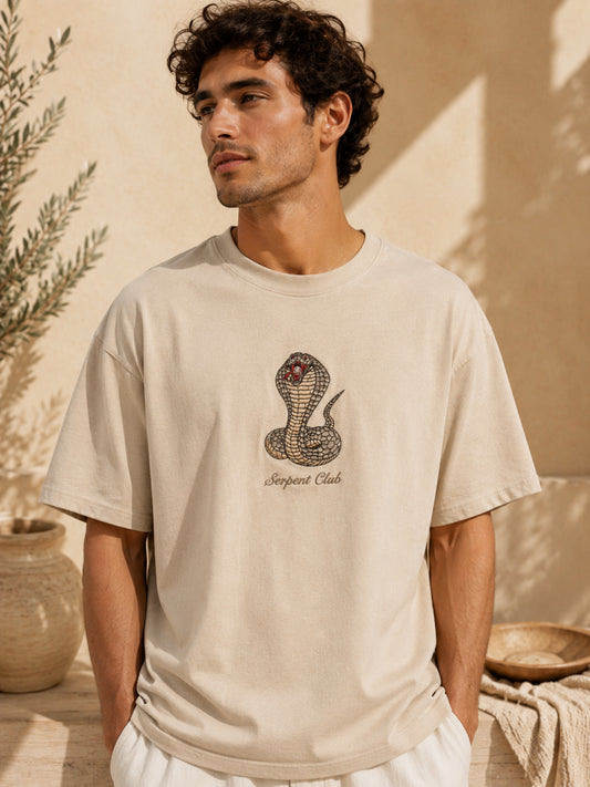 Vintage Cobra Embroidered Oversized Tee