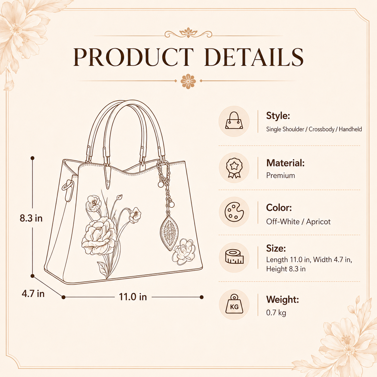 Floral Embroidered Handbag